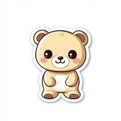 Obraz premium Adorable cartoon tan bear cub illustration.