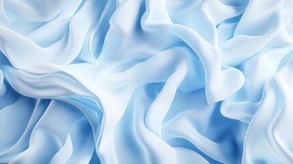 Obraz premium Abstract Blue Silk Fabric Texture Background: Smooth, Elegant, and Luxurious Drapes of Light Blue Silk