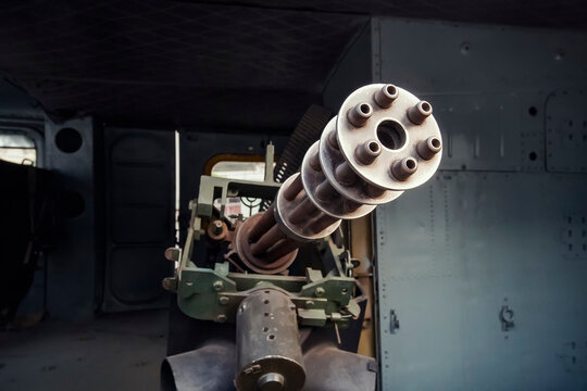 Machine gun mounted on a Huey Helicopter, War Remnants Museum, Saigon, Ho Chi Minh City, Vietnam