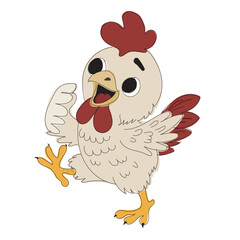 A cartoon of a chicken for your artwork. Vector illustration. 