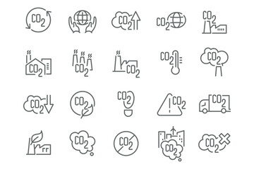 New Vector Icon Set: CO2 Emissions and Factories