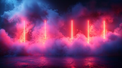 Glowing Bar Graph Reaching into Futuristic Cloudscape Symbolizing Limitless Economic Growth and Potential