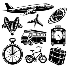 transportation icons set