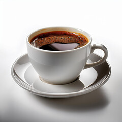 Cup of coffee on a white background