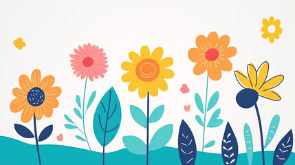 vibrant stylized flower illustrations for modern designs and artistic expressions  