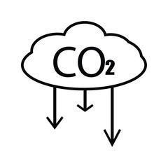 co2 - carbon dioxide emissions, vector icon.