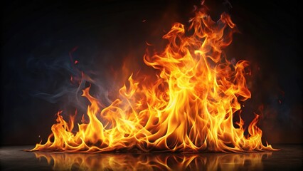 Fototapeta premium Fire flame on background, Fire, flame,background, glowing, heat, energy, red, hot, burn, element, danger, inferno, fiery