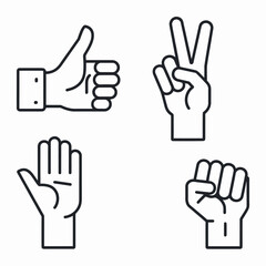 Obraz premium Minimalist Black and White Vector Line Art Collection: Versatile Icons and Illustrations