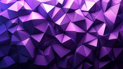 Fototapeta premium Purple triangles layered to create a sense of depth on a dark background. 