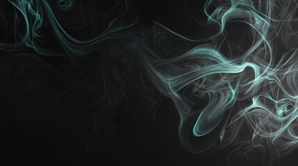 Fototapeta premium Ethereal Wisps of Aqua Smoke on a Dark Background Creating a Surreal Atmosphere