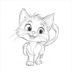 Cute cartoon sketch of a cat.