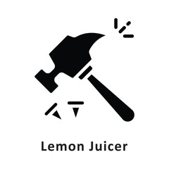 lemon Juicer  Vector Glyph Icon. Eps file 10