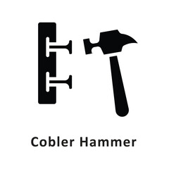 Clober Hammer  Vector Glyph Icon. Eps file 10