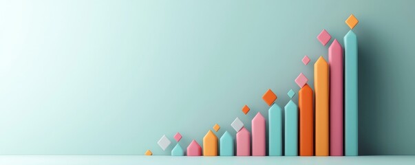 Obraz premium Modern growth concepts geometric cash flow stream visualization