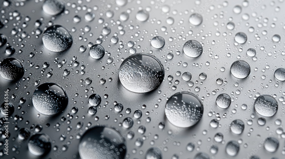 Poster Close-up of raindrops on a spiderweb, creating a beautiful natural pattern.