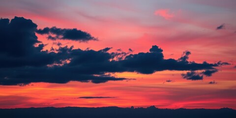 Fototapeta premium Abstract sky with vibrant colors blending together at sunset, ray, dusk