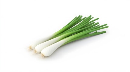 3D Spring onions icon on a white background