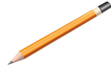 Classic orange pencil on transparent background