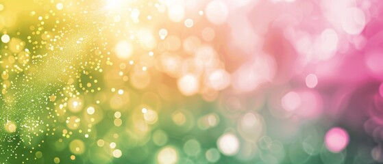 Obraz premium Gentle bokeh lights in pastel hues create a dreamy, soft focus effect, evoking a sense of magic and wonder.