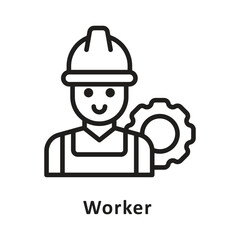 Worker Vector Outline Icon. Eps 10 File 