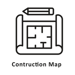 Construction map Vector Outline Icon. Eps 10 File 