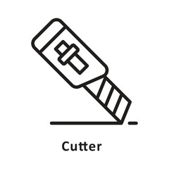 Cutter Vector Outline Icon. Eps 10 File 