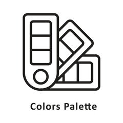 Colors Palette Vector Outline Icon. Eps 10 File 