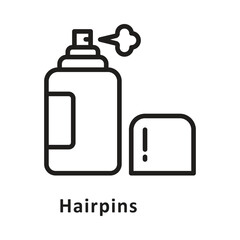 hairpins Vector Outline Icon. Eps 10 File 