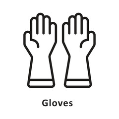 Gloves Vector Outline Icon. Eps 10 File 