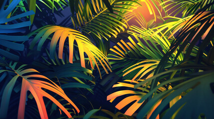__An_array_of_tropical_palm_leaves_each_uniquely_sh_