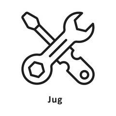 Jug Vector Outline Icon. Eps 10 File 