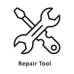 Repair tool Vector Outline Icon. Eps 10 File 