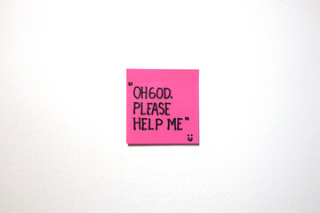 Love and motivational message on a sticky notes with isolated white background