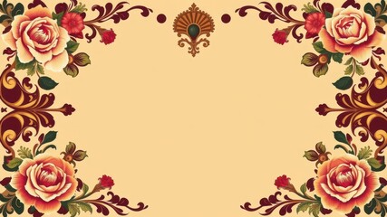 Elegant vintage floral pattern with intricate details and rich colors, seamless, intricate