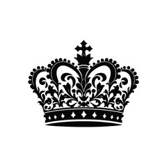 Crown silhouette isolated on a white background
