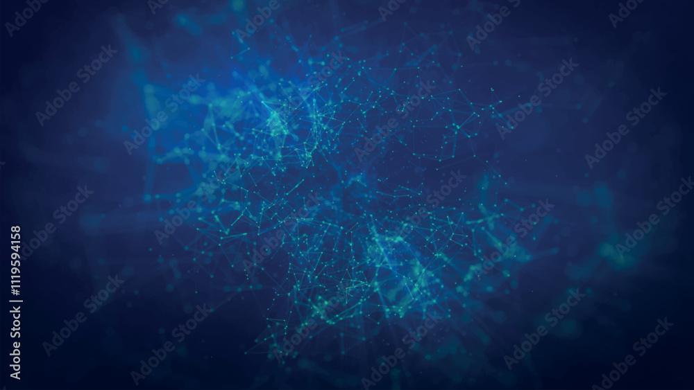 Poster abstract background with connecting dots and lines. network connection structure. plexus effect. 3d 