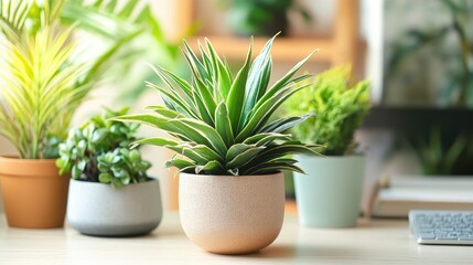 Obraz premium Clean and Sleek Office Workspace with Natural Light