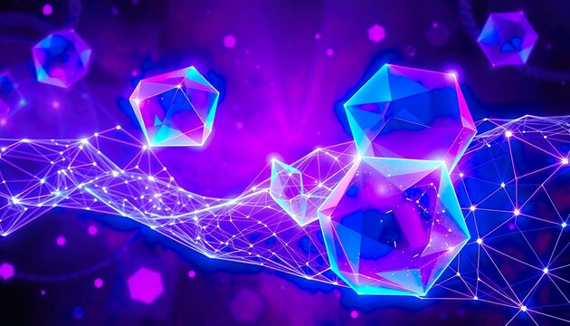 Endless Progress A Vibrant Landscape of Shimmering Crystals and Flowing Data Connections