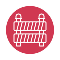 Road Block Vector Gylph circle Outline Icon. Eps 10 File 