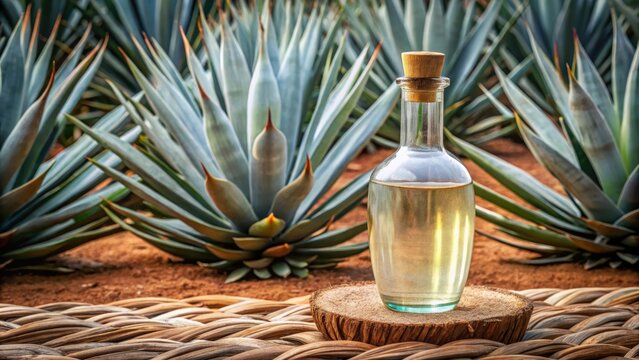 Vaso de veladora mezcalero encima de fibras de agave, mezcal, vaso, veladora, agave, fibras, planta, tequila, tradici?n
