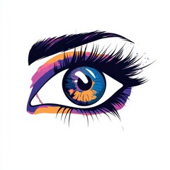 Design of eye icon logo illustration isolated on white background