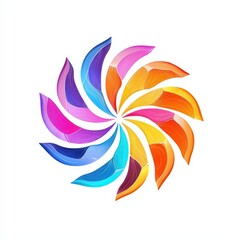 Naklejka premium Design of flower circle abstract icon logo illustration isolated on white background