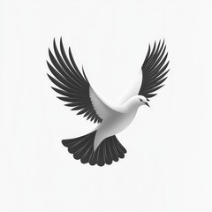 Design of dove icon logo illustration isolated on white background