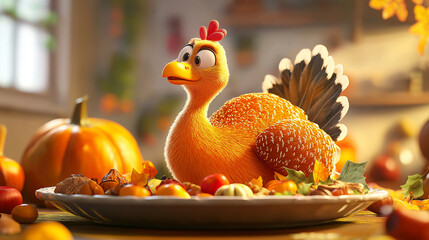 Thanksgiving illustration thème, turkey, good vibes, automn