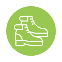 Boot Vector Gylph circle Outline Icon. Eps 10 File 
