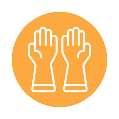 Obraz premium Gloves Vector Gylph circle Outline Icon. Eps 10 File 
