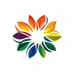 Fototapeta premium Design of flower circle abstract icon logo illustration isolated on white background