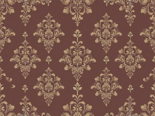 Fototapeta premium Elegant and opulent vintage floral wallpaper pattern with intricate damask designs in bright colors, wallpaper, opulent, seamless