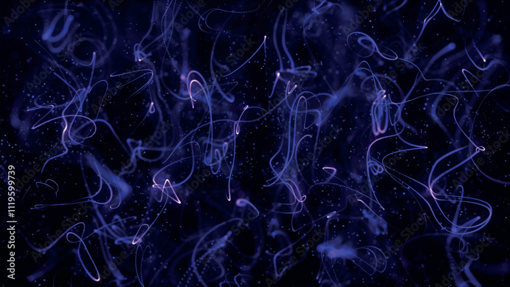 Poster dynamic wave of glowing dots. abstract colorful background with bright glowing lines and particles. 