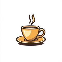 Obraz premium Design of cup of coffee icon logo illustration isolated on white background